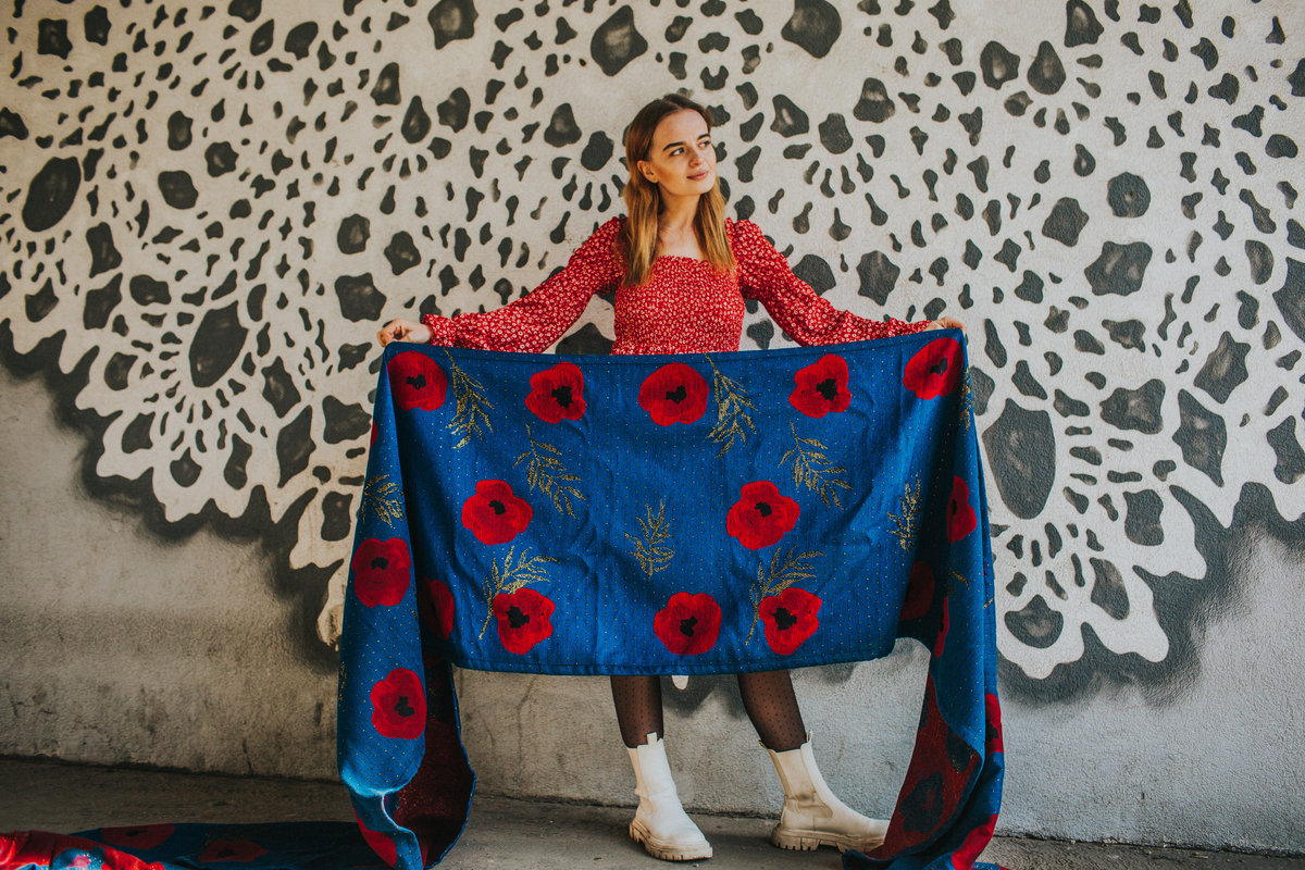 Coquelicots - bleu royal