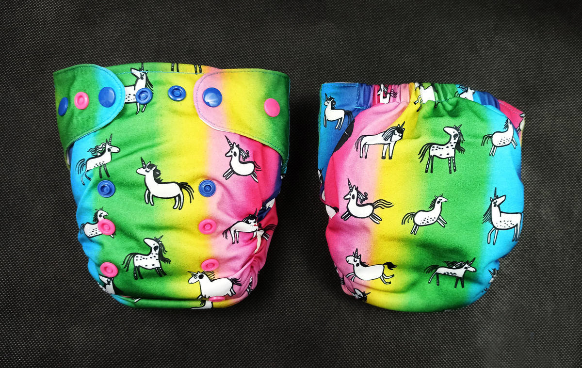 SET-Cloth diaper "Over the rainbow"+wrap
