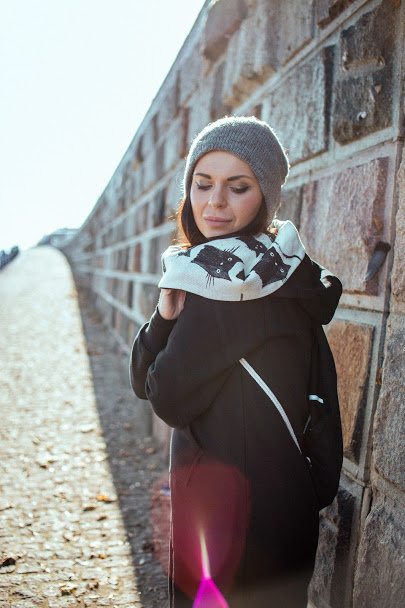 NURSING DRESS- BLACK WITH MIAU MIAU