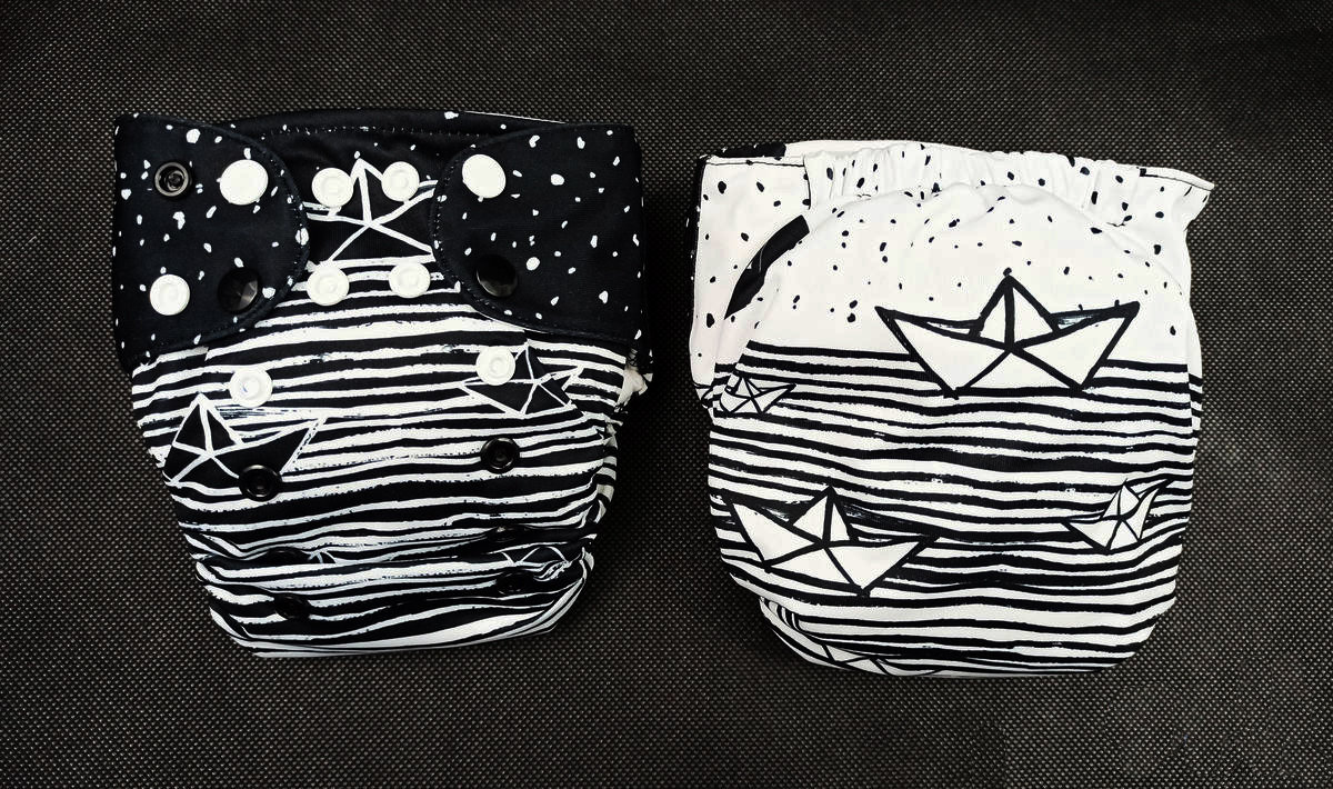Cloth diaper "Paper Sea"