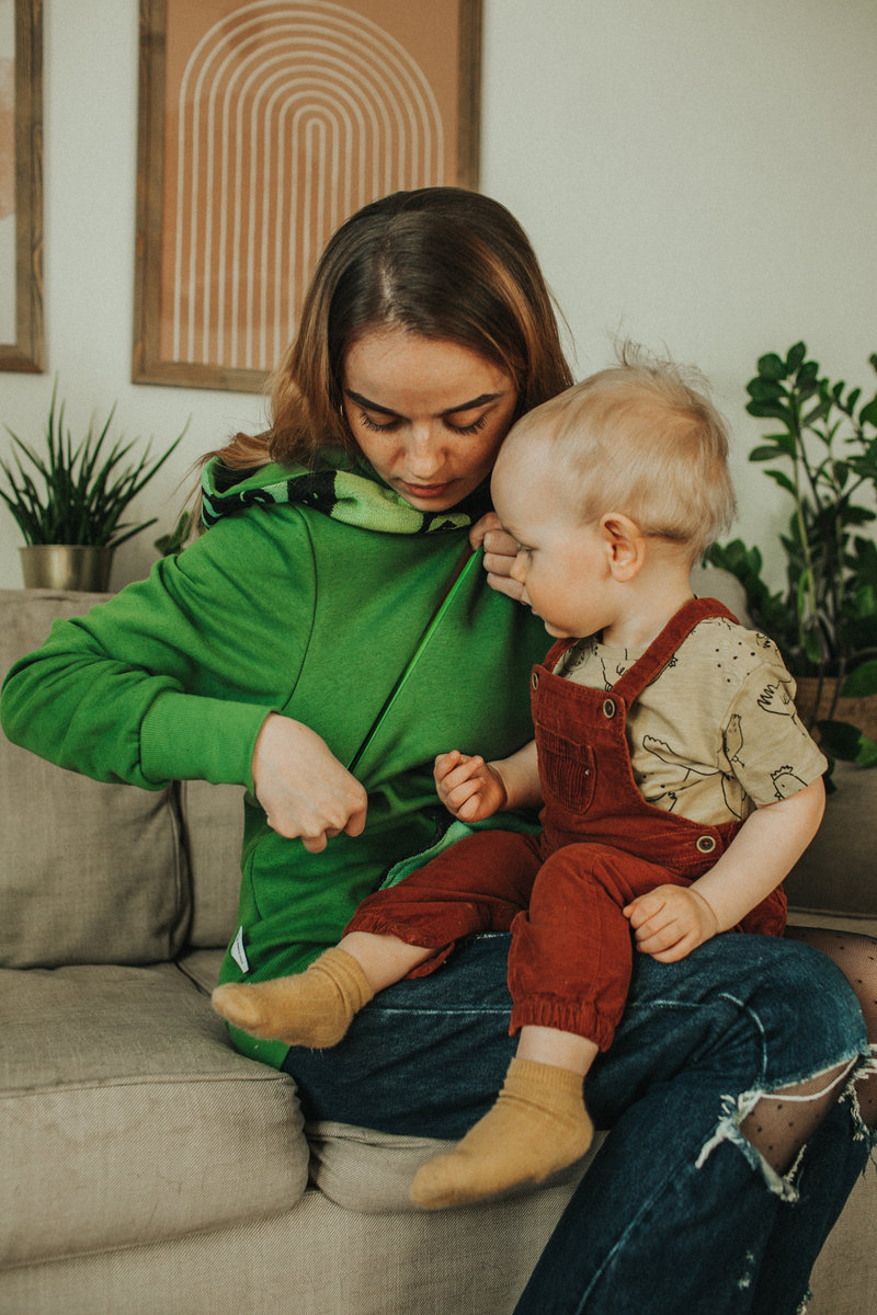 Nursing hoodie - grass green