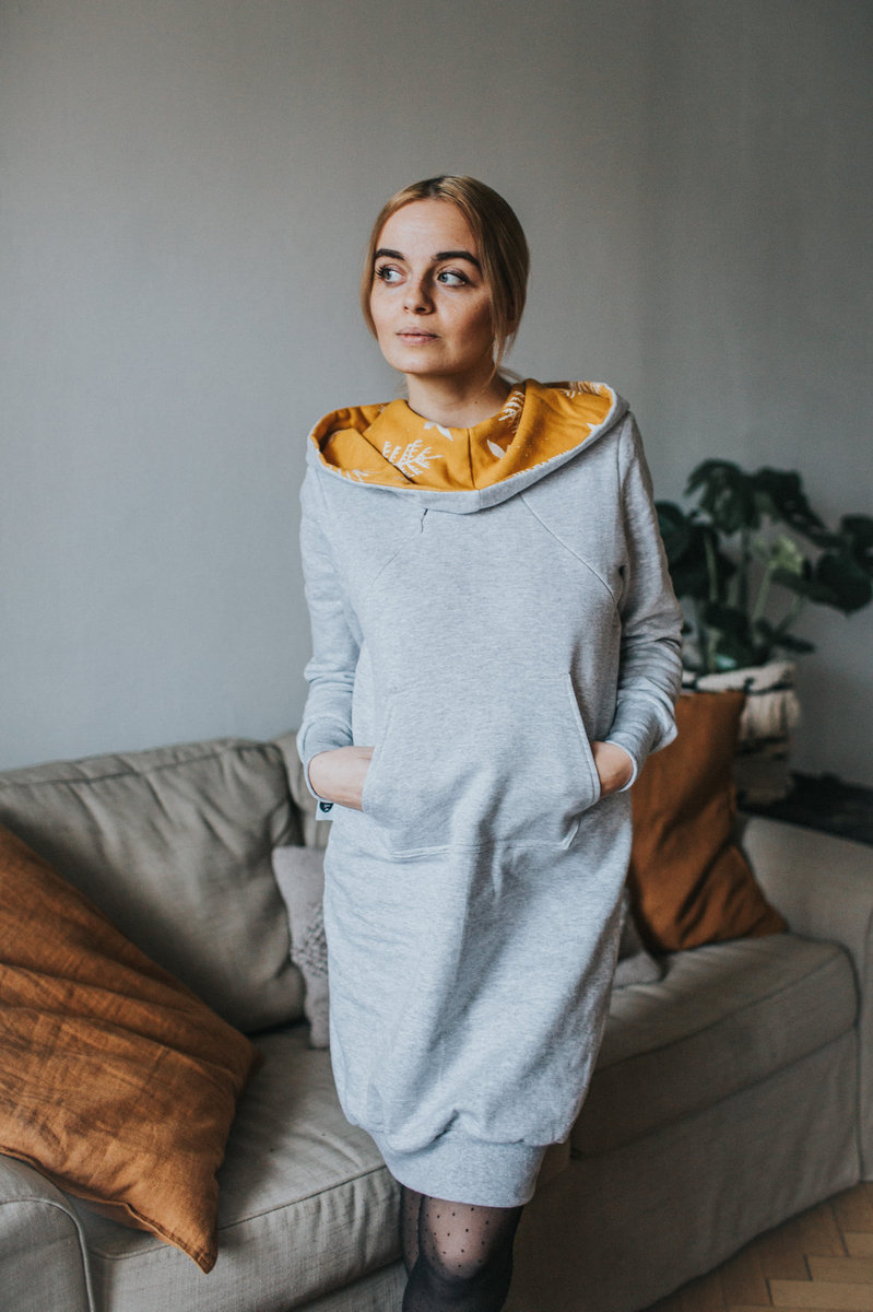 Nursing dress - Light gray